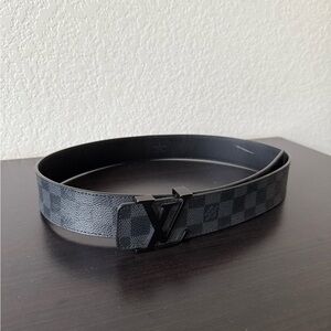 Louis Vuitton Black Checkered Men's Belt